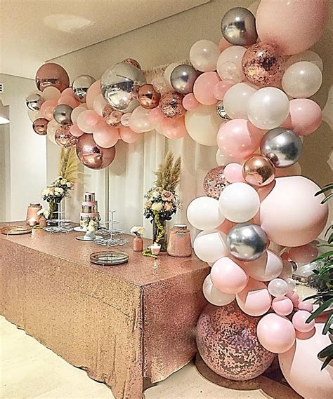 rose gold party decor